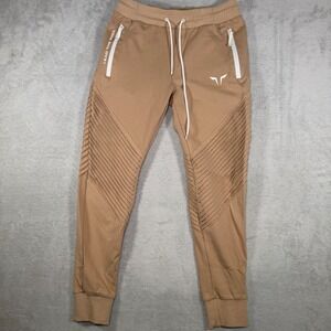 Wolf True Athletic Fit Moto Joggers Tan Camel Ribbed Sweatpants Mens Large